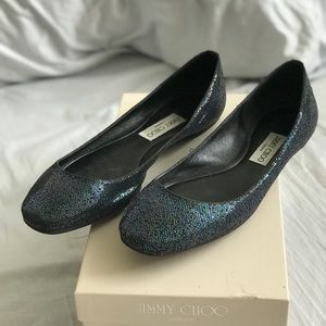 JIMMY CHOO GLITTER FLATS
